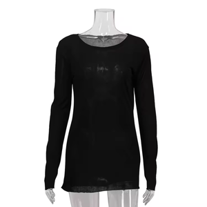 Women Casual <b>Long</b> <b>Sleeve</b> <b>T</b>-<b>Shirt</b> <b>Dress</b> Solid Round Neck Loose Mini Tee Autumn Loungewear - Product Image 3