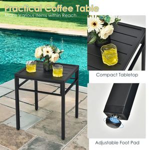 3-Piece High Backrest and Armrest Patio <b>Rattan</b> <b>Bistro</b> <b>Set</b> for <b>Garden</b> Use - Product Image 2