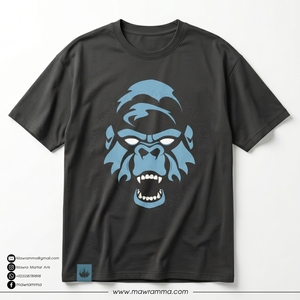 Camiseta Negra de Manga Corta para Hombre, de Alta Calidad, Talla Grande, con Estampado de Gorila Azul, Cuello Redondo, Informal, de Algodón Jersey - Product Image 3