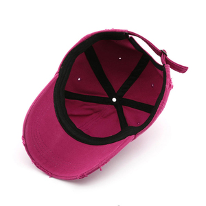 Gorra de béisbol vintage desgastada estilo papá, rosa, de 6 paneles, de algodón lavado, unisex, ajustable, con hebilla de un solo botón, informal, con letras - Product Image 2