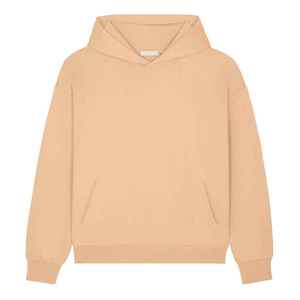 Sudadera con Capucha Beige para Hombre, Corte Holgado, 100% Algodón, Felpa Francesa, Estilo Casual para Otoño, Tejido de Punto, Color Sólido - Product Image 1