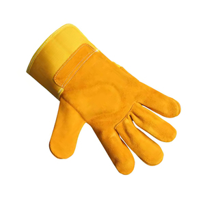 TOP Quality Safety Leather Working <b>Gloves</b> Cow Leather Cotton for Garden Protective Hand Arm Protection <b>Gloves</b> - Product Image 4