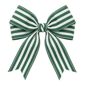 38mm Green <b>White</b> Multi Stripe Grosgrain Ribbon Bulk Supplier Ready Stock for Wreath Making Gift <b>Wrap</b> Sewing Decor Crafts - Product Image 1