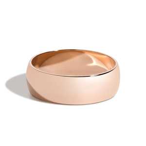 Plain Wedding Band Wide <b>Domed</b> High Polish Finish Comfort Fit <b>Rings</b> Unisex Dad Bands 14K 18K Solid Gold 925 Silver B2B Wholesale - Product Image 5