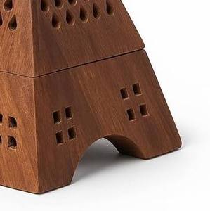 Pyramid Sheesham Wood Mabkhara <b>Hinged</b> Storage Box Bulk Saudi Arabian Bakhoor Burner Traditional Majlis Oud Dakhoon Holder Tower - Product Image 6