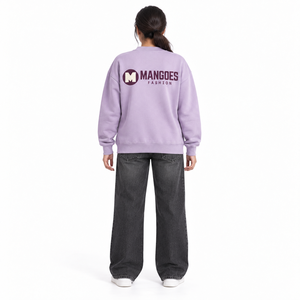 Sudadera de Felpa de Algodón Grueso de Alta Calidad Personalizada para Mujer, Sudadera con Hombros Caídos y Cuello Redondo, Bordada - Product Image 2