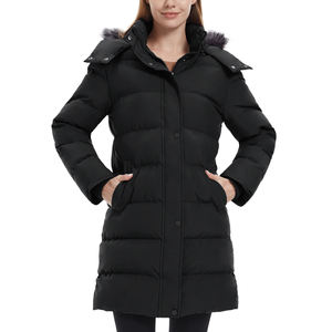 Parka d'hiver longue pour femme, respirante, à capuche, grande taille, matelassée, en nylon, coupe ample, pour l'extérieur - Product Image 4