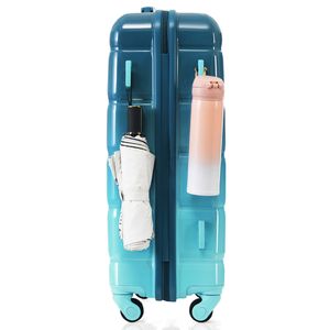 Juego de Maletas Azules de 20 Pulgadas, 3 Piezas, con Puerto USB, Certificación de Aerolínea, Carcasa Rígida de ABS+PC, Ruedas Giratorias - Product Image 6