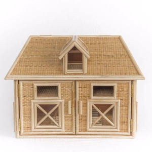 Hand-Crafted Wicker Toy Barn Playset, Natural Rattan Farmhouse with Detailed Doors and Loft, Kids Room Decor & Gift - Product Image 3