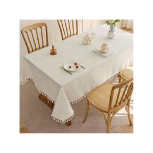 Triple Toned Holiday Cotton Brodé Frais Durable Durable Rassemblements 60x90 Pouces Lavable En Machine Idéal Maison Nappe - Product Image 4