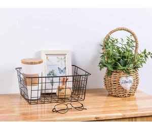 Panier de rangement en fer pour collations, panier en maille de style japonais, organisateur de placard, panier de rangement pour comptoir de cuisine, bac de rangement en fil métallique - Product Image 2