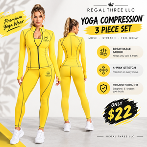 Chaqueta de Compresión de Yoga con Logotipo Personalizado, Conjunto de Yoga de 3 Piezas para Mujer, Leggings de Cintura Alta, Ropa de Gimnasio, Sujetador Deportivo Racerback - Product Image 1