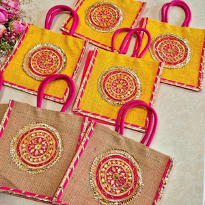 Hot Selling Shopping <b>Gift</b> Bridesmaids Birthday Wedding Housewarming Decorated Recycled Tote <b>Bag</b> Return <b>Gift</b> Jute <b>Bag</b> Party Favor - Product Image 1