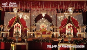 ชุดเวทีต้อนรับงานแต่งงานแบบตะวันตกที่น่าสนใจการจัดวางเวทีงานแต่งงานสีพาสเทลเวทีต้อนรับคริสเตียนเวทีงานแต่งงานเวทีในตอนกลางคืน - Product Image 3