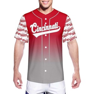 Maillot de baseball personnalisé à sublimation avec design dégradé, vêtements d'équipe sportive, manches courtes, boutons, uniforme de baseball - Product Image 3