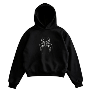 Sudadera con capucha y cremallera con estampado de telaraña de Spider-Man, de punto, corte holgado, para invierno, 100% poliéster, estilo urbano, diseño de telaraña - Product Image 3