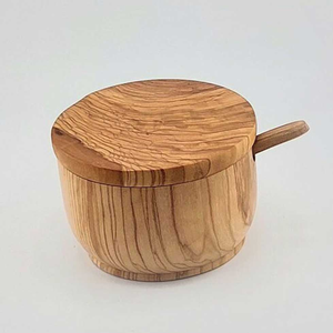 Azucarero de Madera Hecho a Mano, Juego de 6 Recipientes de Almacenamiento, Tarro de Pimienta, Azucarero de Madera, Recipiente para Especias y Condimentos con Tapa - Product Image 1
