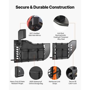 Porte Tubolari in Acciaio per Jeep Wrangler JL 2018-2026 e Gladiator JT 2020-2026, Compatibili con Altri Modelli Jeep - Product Image 5