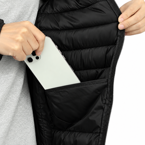 Chaqueta de Invierno Acolchada para Hombre con Logotipo Personalizado, Abrigo Cálido con Capucha Desmontable, Bolsillos con Cremallera, Puños Elásticos, Ropa Exterior para Viajes y Uso Diario - Product Image 6