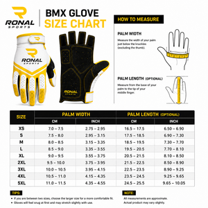 ถุงมือแข่งรถแบบเต็มนิ้ว Ronal Sports ผลิตจากโพลีเอสเตอร์และผ้าฝ้าย ระบายอากาศได้ดี กันลื่น ปิดด้วยหัวเข็มขัด พิมพ์ลายดิจิทัล สีเหลืองขาว - Product Image 6