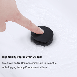 Rubinetto da Bagno Nero Opaco da 4 Pollici con 2 Maniglie, Scarico a Scomparsa e Tubi di Alimentazione, Rubinetteria per Lavabo (Non Spedibile nei Fine Settimana) - Product Image 6