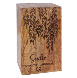 Personalized Wooden Cremation Urn Engraved Memorial Box Natural Wood <b>Ashes</b> Keepsake <b>Casket</b> <b>for</b> Adult Pet Baby - Product Image 1