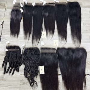 Petits nœuds, livraison rapide, closure HD 5x5, cheveux vietnamiens naturels raides, ondulés, bouclés, closures en dentelle HD - Product Image 3