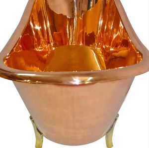 Copper <b>Bath</b> Tub Skirted Bas Handmade Free Sanding Double Slipper outside Shined for Bathroom Use - Product Image 1