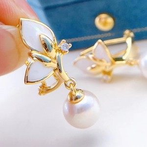 Boucles d'oreilles à clip en perles d'eau douce AK 7-8 mm, sans trous d'oreille, bijoux fins avec nacre, recommandées par le propriétaire du magasin - Product Image 3