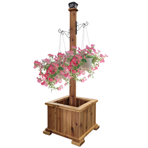 Caja Cuadrada Grande Estándar de Exportación, Jardinera de Madera con Poste para Colgar Macetas, Decoración Navideña para el Hogar y Jardín, de Vietnam - Product Image 3