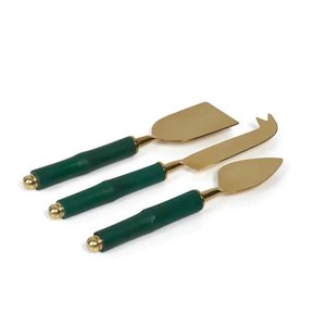 Gold Color Brass <b>Cheese</b> <b>Set</b> With Round Shape Black Marble Handle Kitchenware Tabletop <b>Cheese</b> Slicer and Cutter - Product Image 4