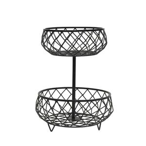 Nouvelle Arrivée Panier de Rangement Rond à 2 Niveaux en Fil Métallique de Haute Qualité pour Fruits, Prix Abordable, Taille et Forme Personnalisables - Product Image 2