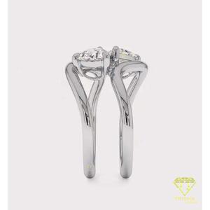 Pear Cut Moissanite Diamond Engagement Ring in White Gold Bypass Open <b>Wrap</b> Ring Modern <b>Bridal</b> Wedding Ring for Women - Product Image 3