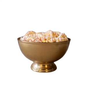 Vintage Antique Brass Pedestal Bowl Matte Gold Round Metal Fruit Salad Dish High Footed Candy Snack Server For Hotel Catering - Product Image 1