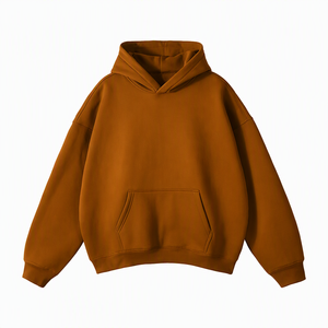 เสื้อฮู้ดดี้โอเวอร์ไซส์ผ้าฝ้ายหนานุ่ม 100% สำหรับผู้ชาย พร้อมลายปัก สวมหัว สตรีทแวร์ พิมพ์ลายได้ตามสั่ง - Product Image 6