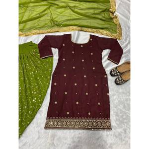 ชุดปาร์ตี้ออกแบบโดยดีไซเนอร์ของผู้หญิงชุดยอดนิยม doti salwar dupatta - Product Image 2