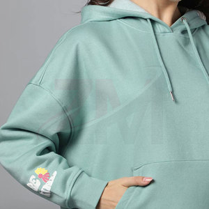 Sudadera con Capucha Casual y Ecológica para Mujer, 100% Algodón, Color Personalizado, Diseño Único, Hombros Caídos, Transpirable - Product Image 4