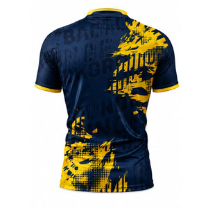 เสื้อรักบี้ โพลีเอสเตอร์ 100% ระบายอากาศได้ดี แห้งเร็ว ออกแบบโลโก้แบบซับลิเมชั่นตามสั่ง ปักลาย แขนสั้น สำหรับฤดูร้อน - Product Image 3