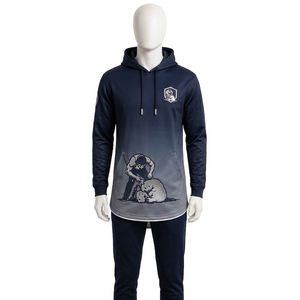 Sweat à capuche long en molleton de laine de mouton, prix usine OEM/ODM, fabricant de vêtements confortables et robustes - Product Image 1