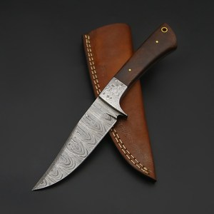 Cuchillo Bowie de Hoja Fija de Acero de Damasco, Cuchillos de Caza de Espiga Completa, Cuchillo Industrial OEM para Camping y Exteriores con Funda - Product Image 2
