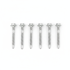 สกรูเจาะยึดตัวเอง เกรด 8 เหล็กกล้าคาร์บอน ชุบสังกะสี/ชุบกัลวาไนซ์แบบจุ่มร้อน หัวพร้อมแหวนโลหะในตัว ขนาดเมตริก/นิ้ว มาตรฐาน ความลึกมาตรฐาน - Product Image 1