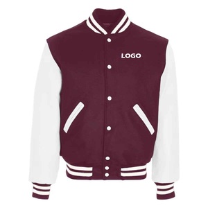 Factory in Stock Wool Chenille <b>Patch</b> Embroidery Baseball Letterman Jacket Letterman Jackets Men Vintage <b>Blank</b> Leather Sleeve - Product Image 1