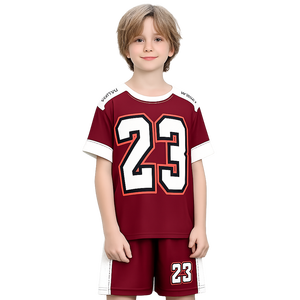 Ensemble T-shirt et short pour enfants personnalisé 100% coton |   Ensemble de vêtements d'été pour garçons et filles, âge 2-15 ans - Product Image 1