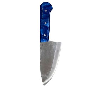 Professionelle Hackmesser mit Scharfer Gebogener Stahlklinge und Blauem Marmormuster Dreifach-Nietgriff für Fleischzubereitung Küche - Product Image 3