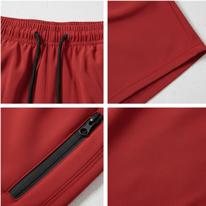 Shorts de sport décontractés mi-taille respirants pour hommes, color-block, séchage rapide, en Spandex/Polyester, avec cordon de serrage, personnalisables - Product Image 4