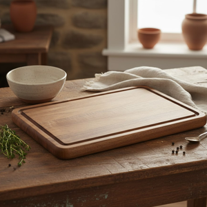 เขียงไม้รูปสี่เหลี่ยมผืนผ้ารักษ์โลกพร้อมที่วาง |   เขียงครัวแบบมีร่องสำหรับเตรียมและเสิร์ฟอาหาร OEM ODM - Product Image 2
