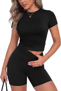Conjunto de Top y Pantalones Cortos de Maternidad para Mujer, Transpirable, Cintura Elástica, Color Sólido, Venta al Por Mayor, Servicio OEM Disponible - Product Image 2