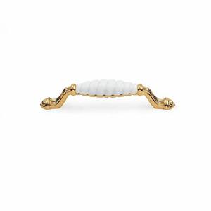 Traditional Brass Cabinet <b>Handle</b> with White Ceramic gold finish Center Bar <b>Pull</b> for Kitchen Furniture Drawer & <b>Door</b> Custom metal - Product Image 1