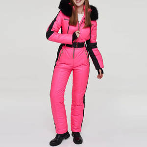 Traje de Esquí Cortavientos Personalizado de Alta Calidad, Impermeable, con Costuras Selladas, Chaqueta de Esquí con Capucha para Mujer, Ropa Deportiva de Nailon/Algodón - Product Image 3