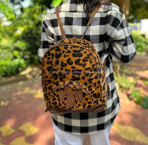 Sac à dos en cuir à fourrure imprimé Animal, à la main, élégant, sculpture en cuir, pour ordinateur portable, Style occidental - Product Image 3